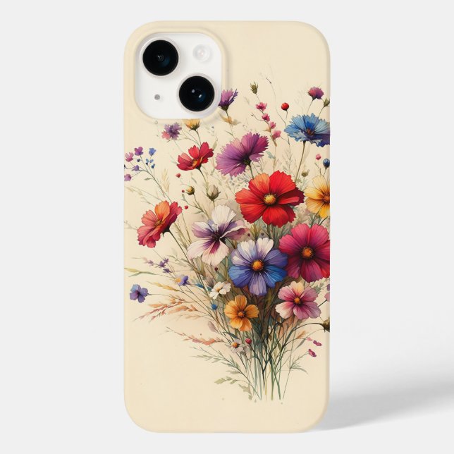 Coques Case-Mate iPhone Vibrant Wildflower Bouquet Artistic Floral Cream A (Verso)