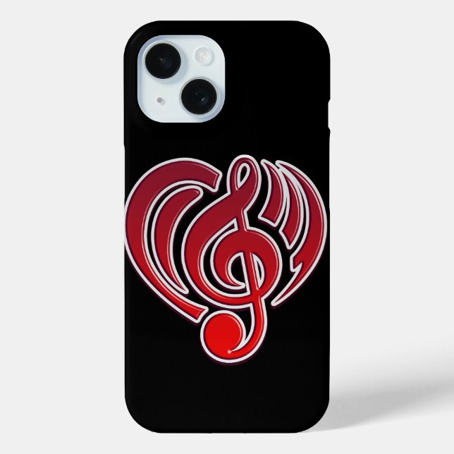 Coques Case-Mate iPhone Vibrations Amour Musical Cœur Rouge Note De Musiqu (Verso)