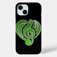 Vibrations Amour Musical Coeur Vert Musique Note D