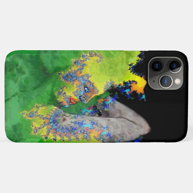 Coques Case-Mate iPhone VIBRATIONS DE LA MATIÈRE Femme fractale verte (Dos (Horizontal))