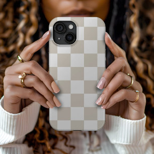 Coque Case-Mate iPhone Vichy rétro beige et blanc