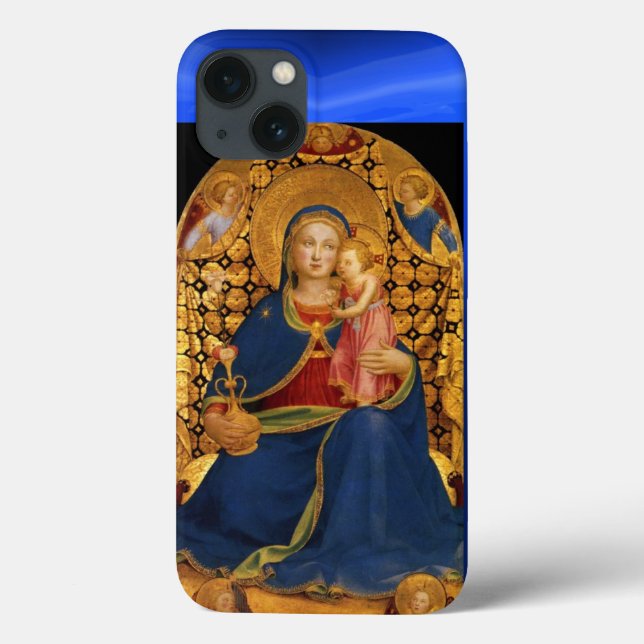 Coques Case-Mate iPhone VIERGE AVEC ENFANT ET ANGELS, Saphir Bleu (Verso)