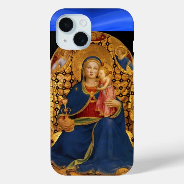 Coques Case-Mate iPhone VIERGE AVEC ENFANT ET ANGELS, Saphir Bleu (Verso)