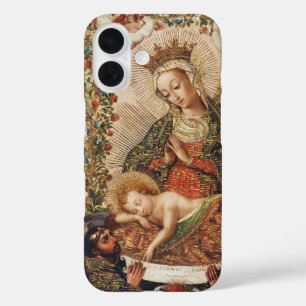 Coque Pour iPhone 16 Vierge de l'école de Cuzco adorant l'enfant Jésus