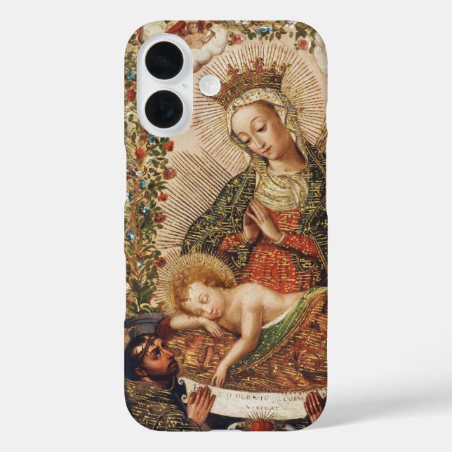 Coques Case-Mate iPhone Vierge de l'école de Cuzco adorant l'enfant Jésus (Verso)
