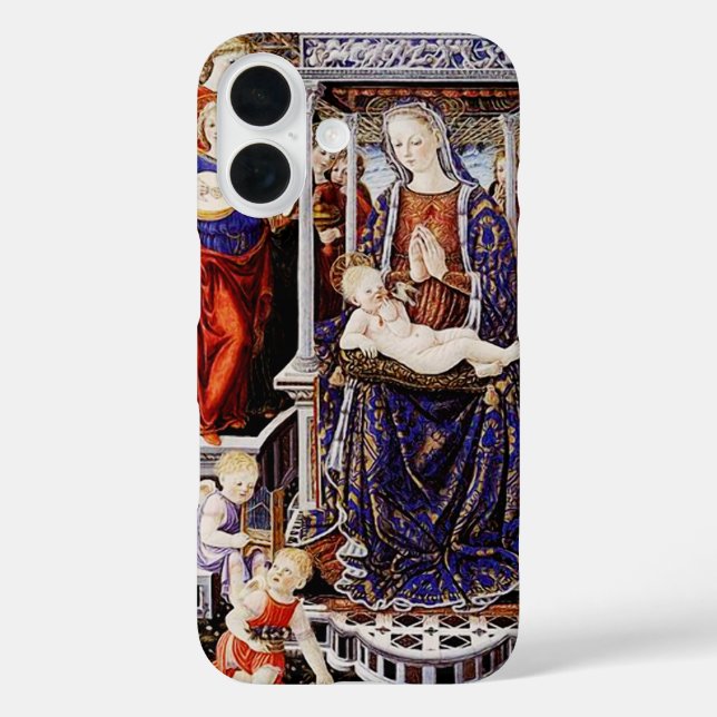Coques Case-Mate iPhone Vierge et Enfant enthronisés avec Ange musicien (Verso)