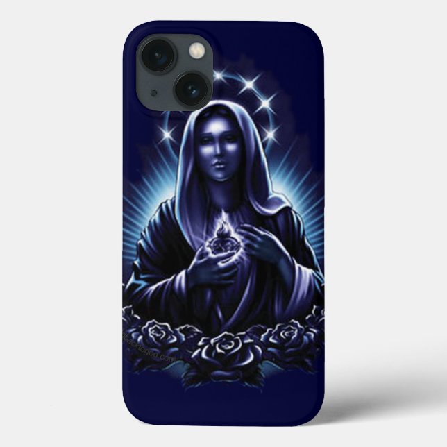 Coques Case-Mate iPhone Vierge Marie à fleurs violettes (Verso)