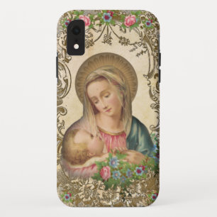 Case-Mate iPhone Case Vierge religieuse Marie Bébé Jésus Vintage Floral