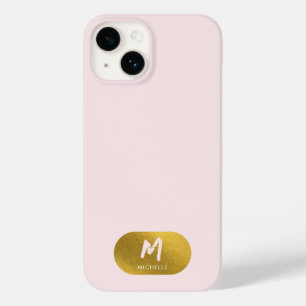 Coque Case-Mate iPhone Vierge rose or Chic féminin Monogramme initial