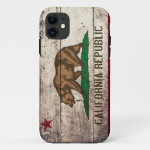 Coque Case-Mate Pour iPhone Vieux drapeau en bois de la Californie