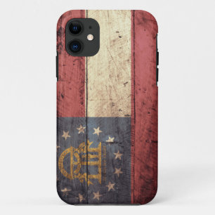 Coque Case-Mate iPhone Vieux drapeau en bois de la Géorgie ;