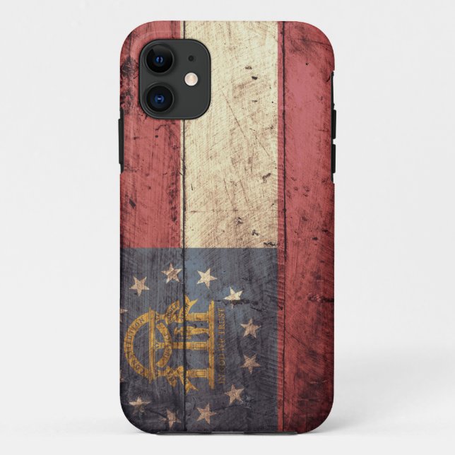 Coques Case-Mate iPhone Vieux drapeau en bois de la Géorgie ; (Dos)