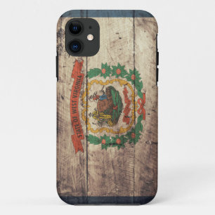Coques Pour iPhone Vieux drapeau en bois de la Virginie Occidentale
