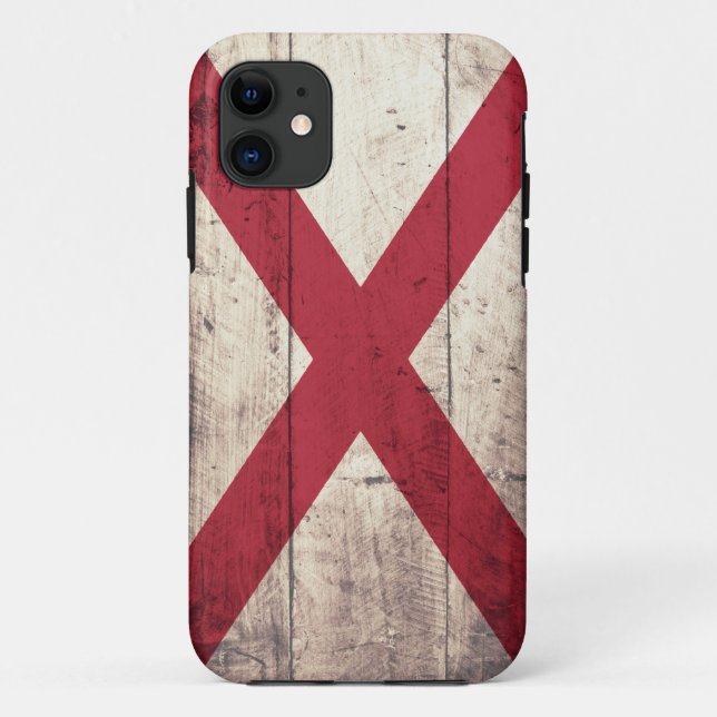 Coques Case-Mate iPhone Vieux drapeau en bois de l'Alabama (Dos)