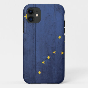 Coque Case-Mate iPhone Vieux drapeau en bois de l'Alaska