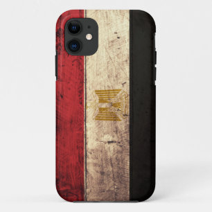 Coque iPhone 11 Vieux drapeau en bois de l'Egypte