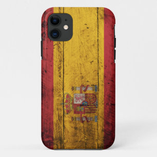 Coque iPhone 11 Vieux drapeau en bois de l'Espagne
