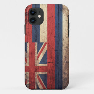 Coque Case-Mate Pour iPhone Vieux drapeau en bois d'Hawaï ;