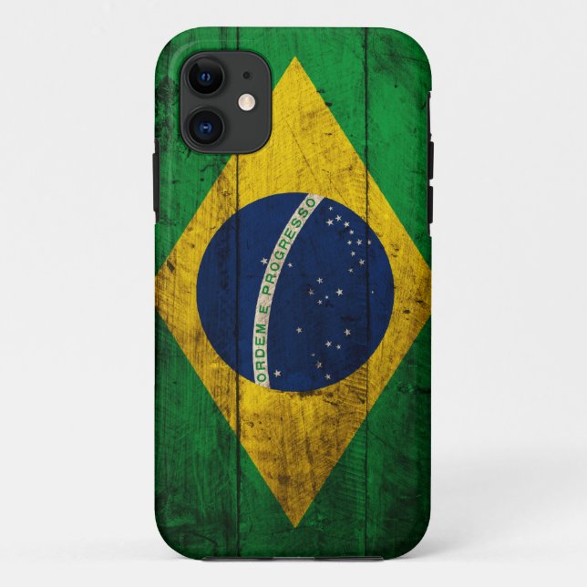 Coques Case-Mate iPhone Vieux drapeau en bois du Brésil (Dos)