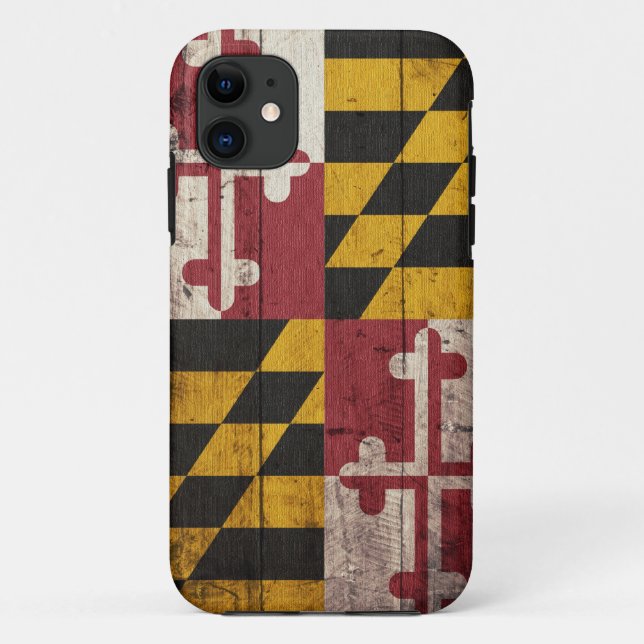 Coques Case-Mate iPhone Vieux drapeau en bois du Maryland (Dos)