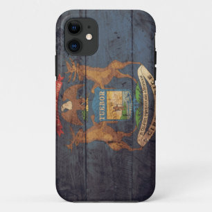 Coque Case-Mate Pour iPhone Vieux drapeau en bois du Michigan ;