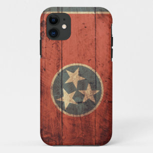 Coque iPhone 11 Vieux drapeau en bois du Tennessee