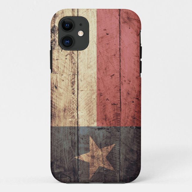 Coques Case-Mate iPhone Vieux drapeau en bois du Texas ; (Dos)