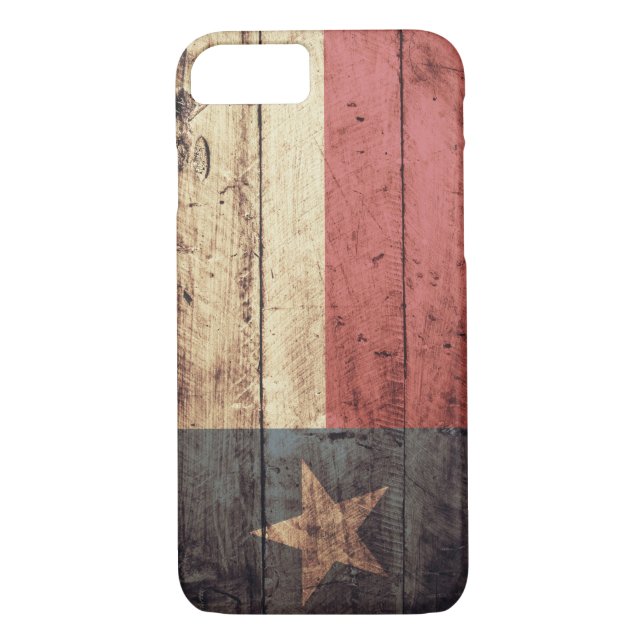 Coques Case-Mate iPhone Vieux drapeau en bois du Texas ; (Dos)