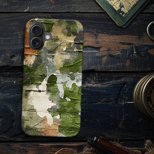 Coque Case-Mate iPhone Vieux Ecole Green Camo Militaire Usagé Bio