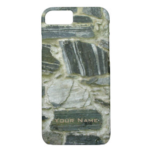 Coques Pour iPhone Vieux mur en pierre avec le nom