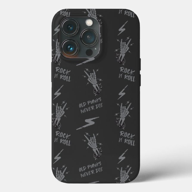 Coques Case-Mate iPhone Vieux Punks Ne Meurent Jamais Skeleton Rock Sur Go (Verso)