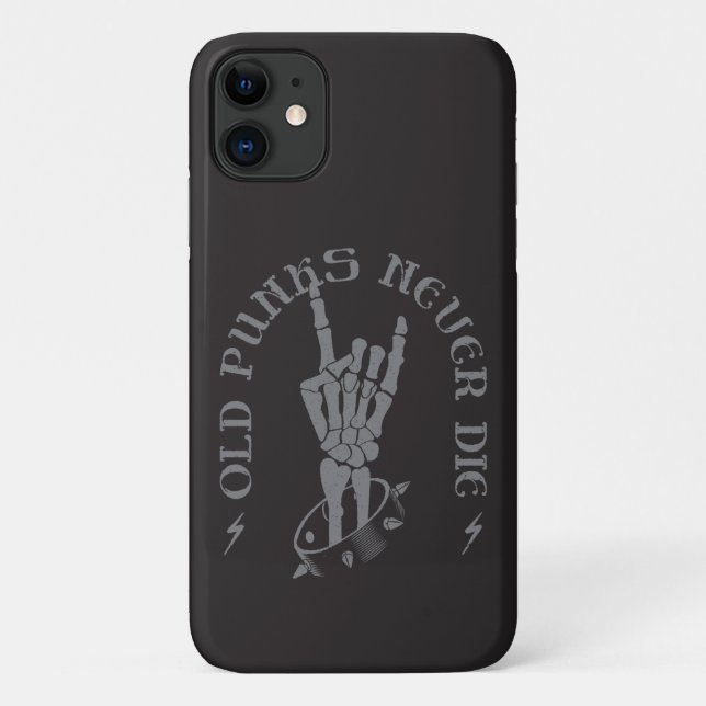 Coques Case-Mate iPhone Vieux Punks Ne Meurent Jamais Skeleton Rock Sur Go (Dos)