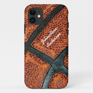 Coque iPhone 11 Vieux rétro motif de basket-ball avec le nom