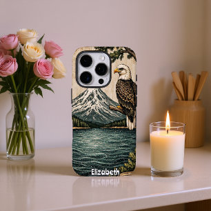 Coque iPhone 16 Pro Vigile du lac : Aigle et pic