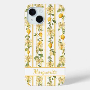 Coque Case-Mate iPhone Vignes de Citron avec des Nœuds Coquettes Monogram