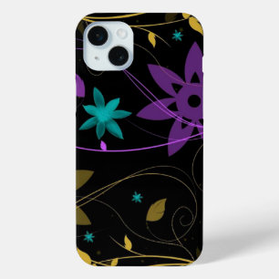 Coque Case-Mate iPhone Vignoble floral pourpre et turquoise