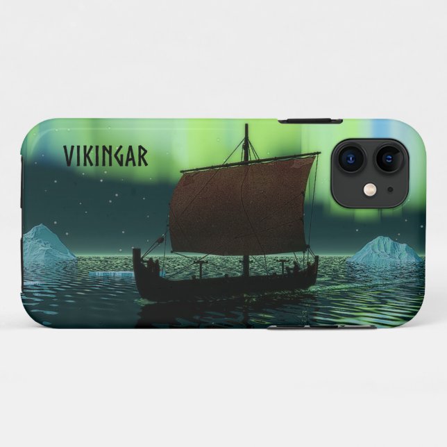 Coques Case-Mate iPhone Viking Navire Et Lumières Du Nord (Dos (Horizontal))