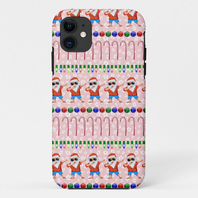 Coques Case-Mate iPhone Vilain Noël Dabing Père Noël Sur Rouge (Dos)