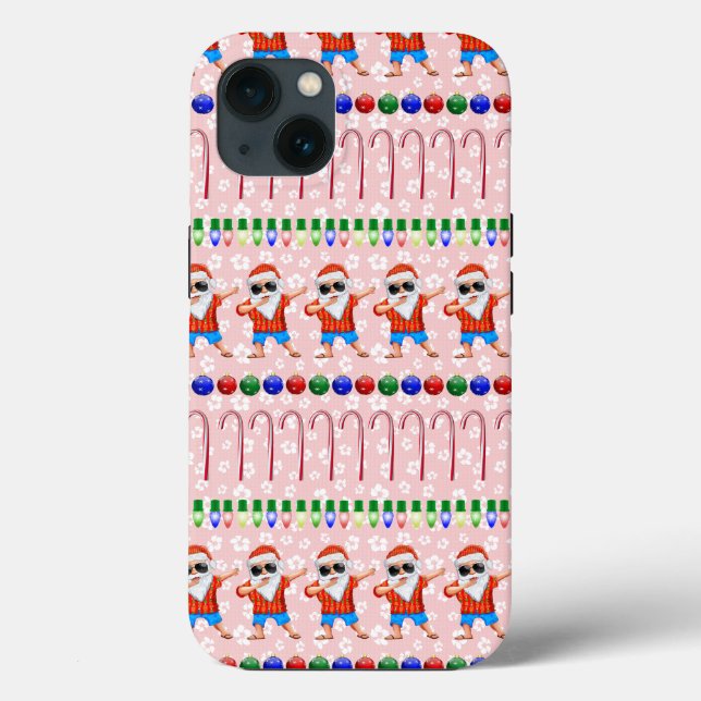 Coques Case-Mate iPhone Vilain Noël Dabing Père Noël Sur Rouge (Verso)