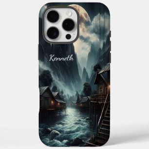 Coque iPhone 16 Pro Max Village à la lune