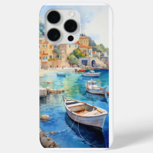 Coque Case-Mate iPhone Village côtier méditerranéen avec bateaux - Balnéa