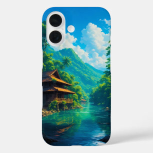 Coque Pour iPhone 16 Village dans l'étreinte de la nature
