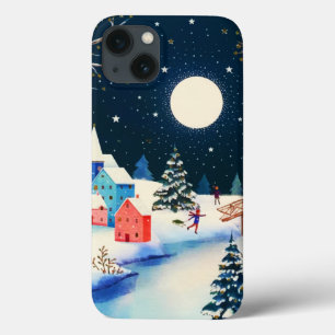 Case-Mate iPhone Case Village de neige bleu d'hiver