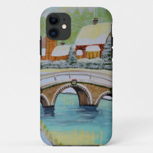Coque iPhone 11 village d'hiver