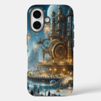 Ville ancienne futuriste Steampunk avec méduses