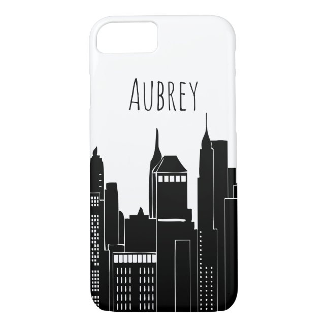 Coques Case-Mate iPhone Ville moderne Skyline & Nom (Dos)