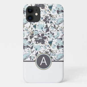 Case-Mate iPhone Case Vin d'aquarelle bleu clair monogramme