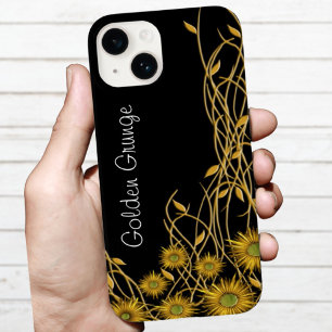 Coque Case-Mate iPhone Vin de Grunge Jaune Doré Personnalisé