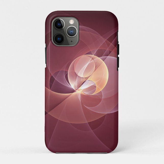 Coques Case-Mate iPhone Vin moderne élégant Abstrait Art fractal rouge (Dos)