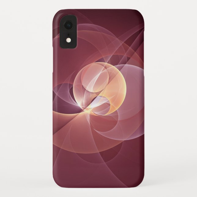 Coques Case-Mate iPhone Vin moderne élégant Abstrait Art fractal rouge (Dos)